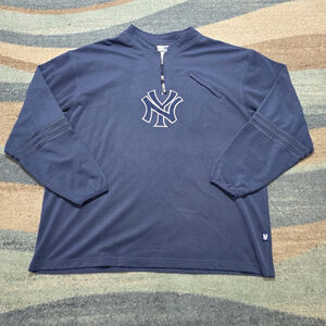 Vintage Adidas New York Yankees Quarter Zip Pullover XXL MLB Navy